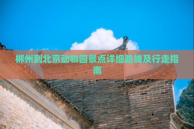 郴州到北京动物园景点详细路线及行走指南