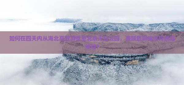 如何在四天内从海北高效游览至北京天坛公园，兼顾旅游痛点与新潮体验？