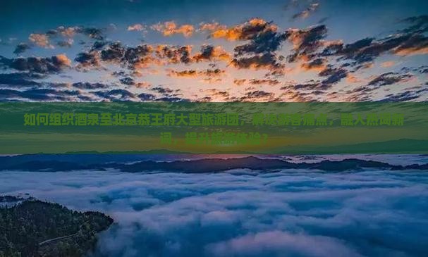 如何组织酒泉至北京恭王府大型旅游团，解决游客痛点，融入热词新词，提升旅游体验？
