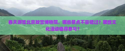春天游览北京故宫博物院，哪些景点不容错过？哪些文化活动值得参与？