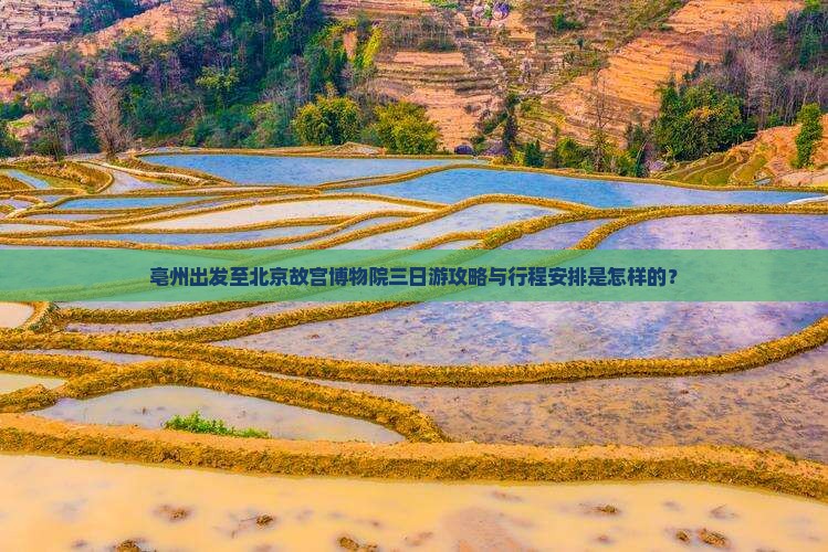 亳州出发至北京故宫博物院三日游攻略与行程安排是怎样的？