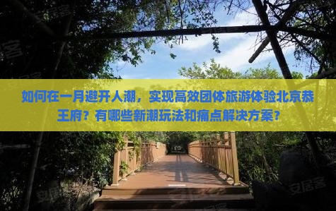 如何在一月避开人潮，实现高效团体旅游体验北京恭王府？有哪些新潮玩法和痛点解决方案？