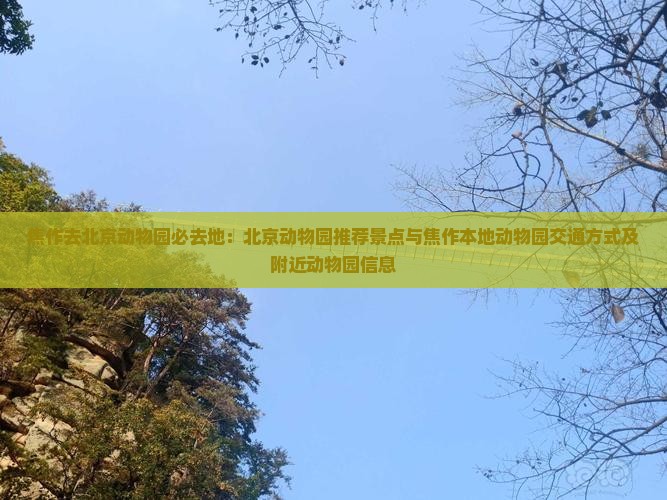 焦作去北京动物园必去地：北京动物园推荐景点与焦作本地动物园交通方式及附近动物园信息