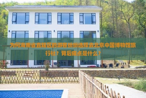 为何海南省直辖区的游客纷纷选择去北京中国博物馆旅行社？背后痛点是什么？