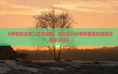 《伊犁到北京二日游攻略：河北旅行社带你看看新疆两日游多少钱》