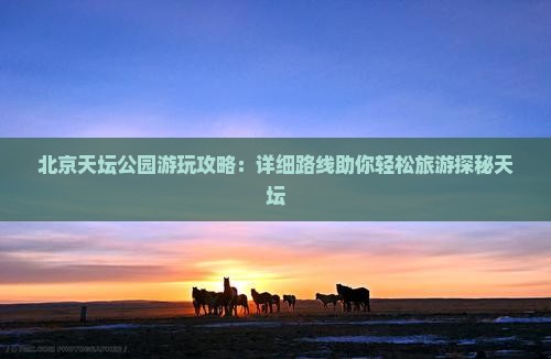 北京天坛公园游玩攻略：详细路线助你轻松旅游探秘天坛