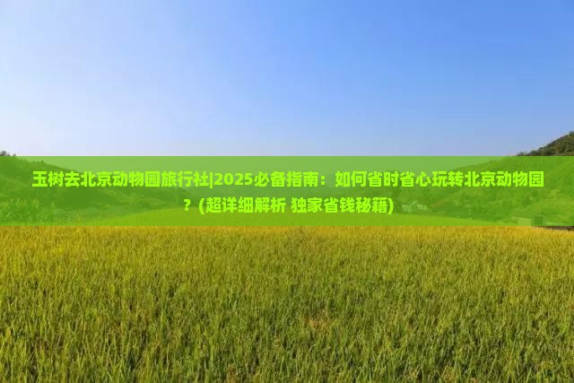 玉树去北京动物园旅行社