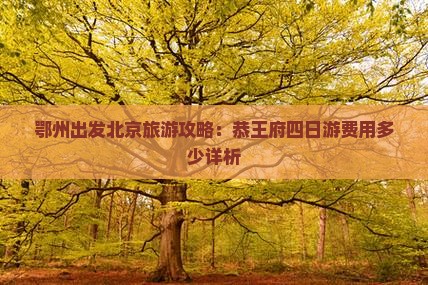 鄂州出发北京旅游攻略：恭王府四日游费用多少详析