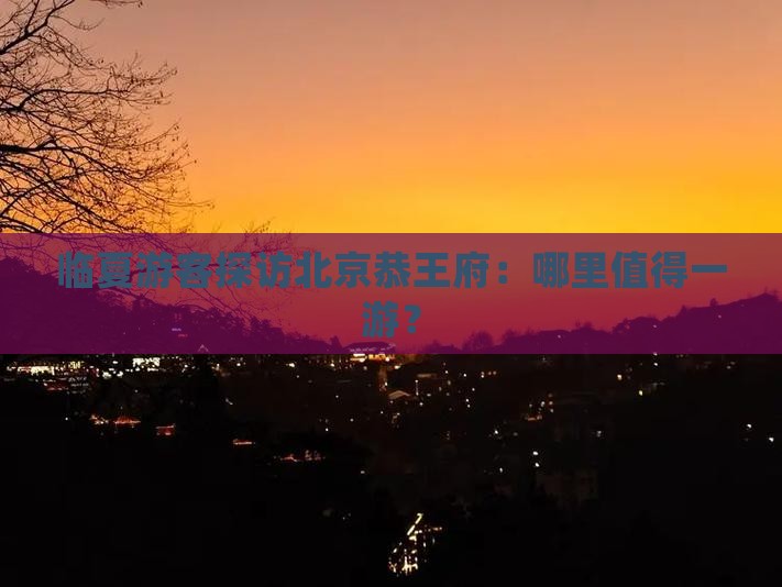 临夏游客探访北京恭王府：哪里值得一游？