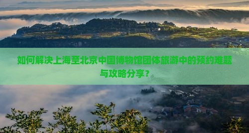 如何解决上海至北京中国博物馆团体旅游中的预约难题与攻略分享？