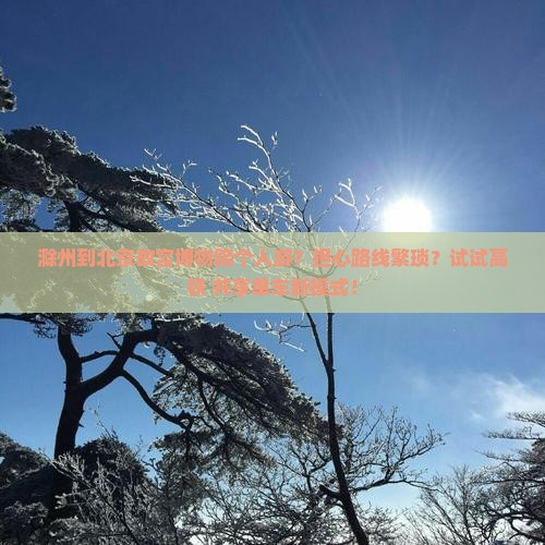 滁州到北京故宫博物院个人游？担心路线繁琐？试试高铁+共享单车新模式！