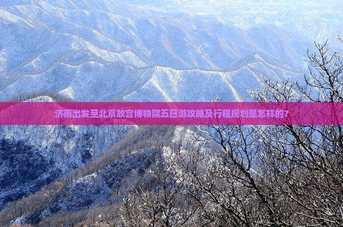 济南出发至北京故宫博物院五日游攻略及行程规划是怎样的? 济南出发至北京故宫博物院五日游攻略及行程规划是怎样的?