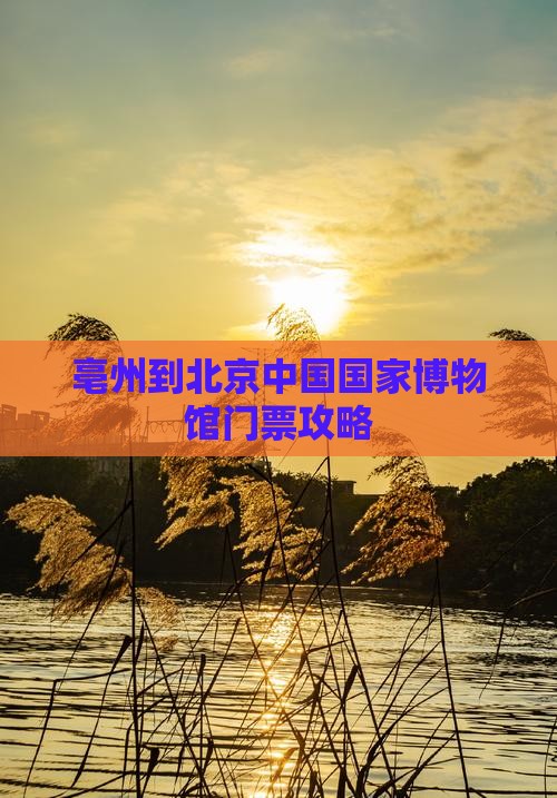 亳州到北京中国国家博物馆门票