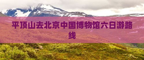 平顶山去北京中国国家博物馆六日游