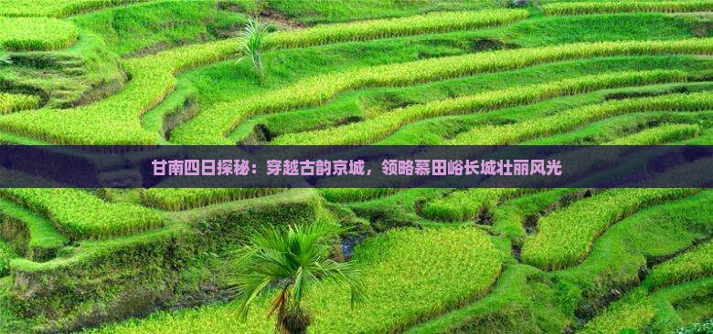 甘南四日探秘：穿越古韵京城，领略慕田峪长城壮丽风光