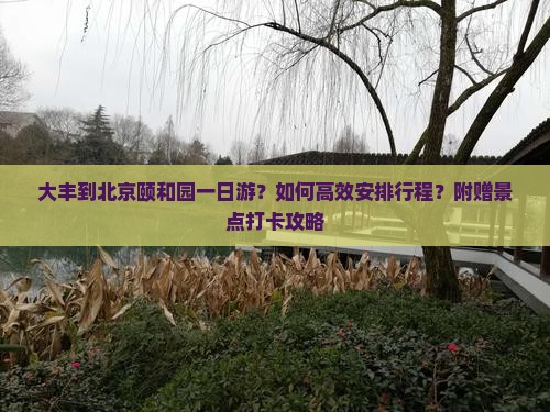 大丰到北京颐和园一日游？如何高效安排行程？附赠景点打卡攻略