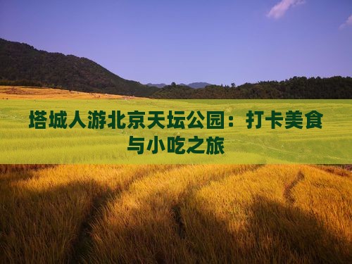 塔城人游北京天坛公园：打卡美食与小吃之旅