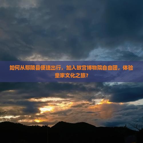 如何从鄢陵县便捷出行，加入故宫博物院自由团，体验皇家文化之旅？