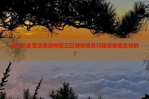 嘉兴出发至北京动物园三日游攻略及行程安排是怎样的？