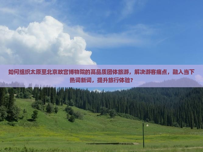 如何组织太原至北京故宫博物院的高品质团体旅游，解决游客痛点，融入当下热词新词，提升旅行体验？