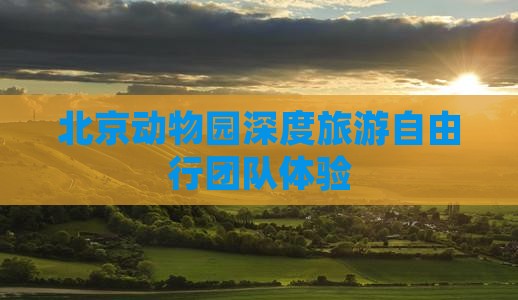 北京动物园深度旅游自由行团队体验