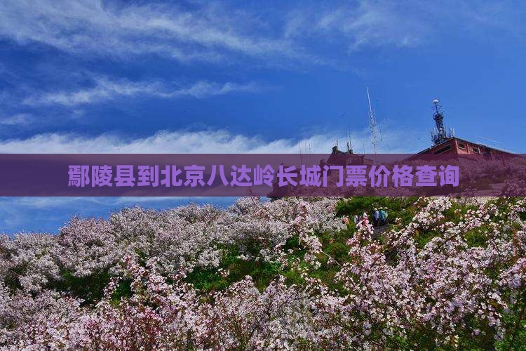 鄢陵县到北京八达岭长城门票价格查询