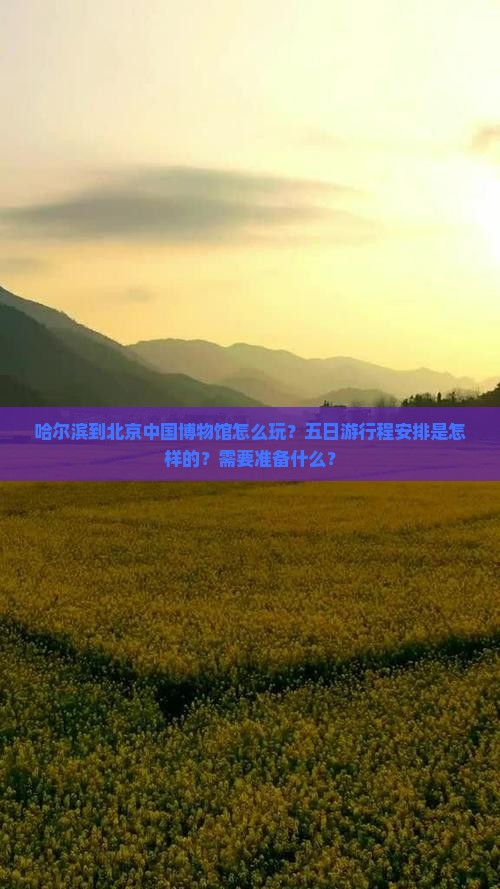 哈尔滨到北京中国博物馆怎么玩？五日游行程安排是怎样的？需要准备什么？