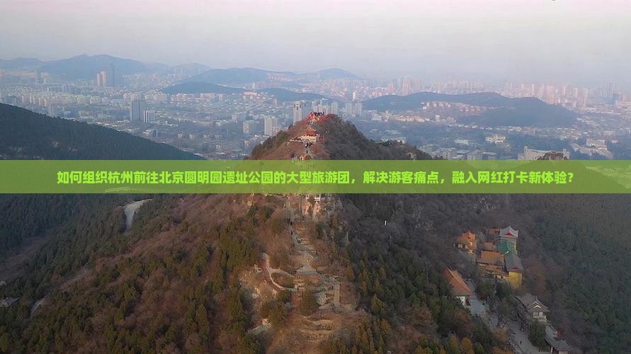 如何组织杭州前往北京圆明园遗址公园的大型旅游团，解决游客痛点，融入网红打卡新体验？
