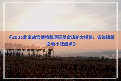 阜新去北京故宫博物院旅游小吃