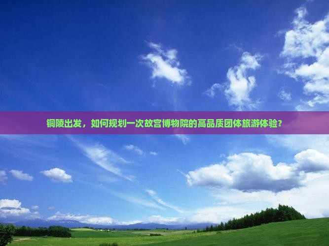 铜陵出发，如何规划一次故宫博物院的高品质团体旅游体验？