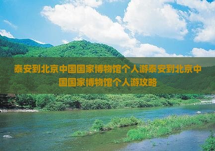 泰安到北京中国国家博物馆个人游