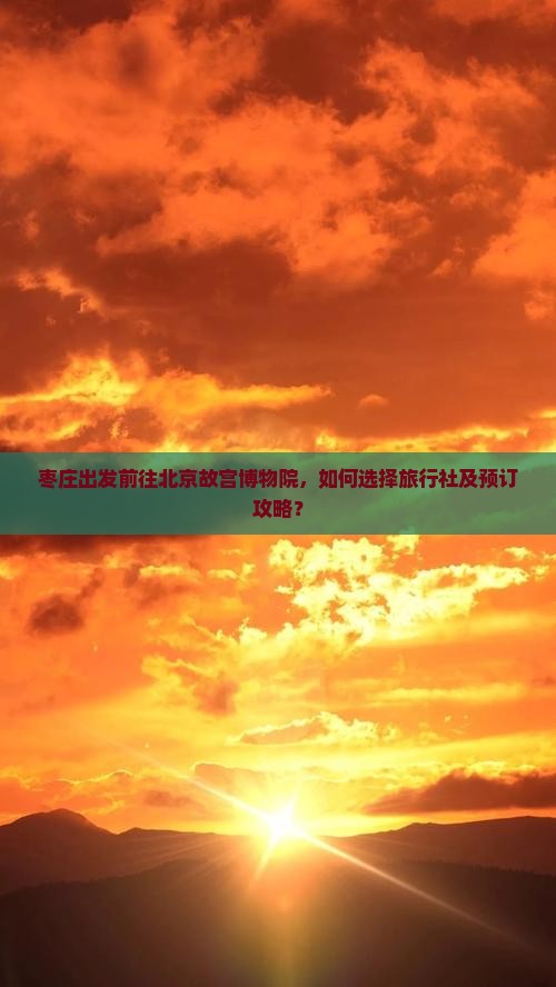 枣庄出发前往北京故宫博物院，如何选择旅行社及预订攻略？