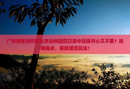 广安游客如何在北京动物园四日游中玩得开心又不累？攻略痛点，解锁潮流玩法！