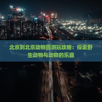 北京到北京动物园游玩攻略：探索野生动物与动物的乐趣