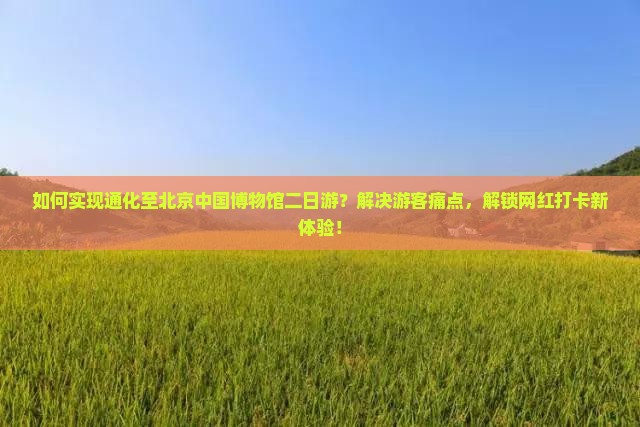 如何实现通化至北京中国博物馆二日游？解决游客痛点，解锁网红打卡新体验！