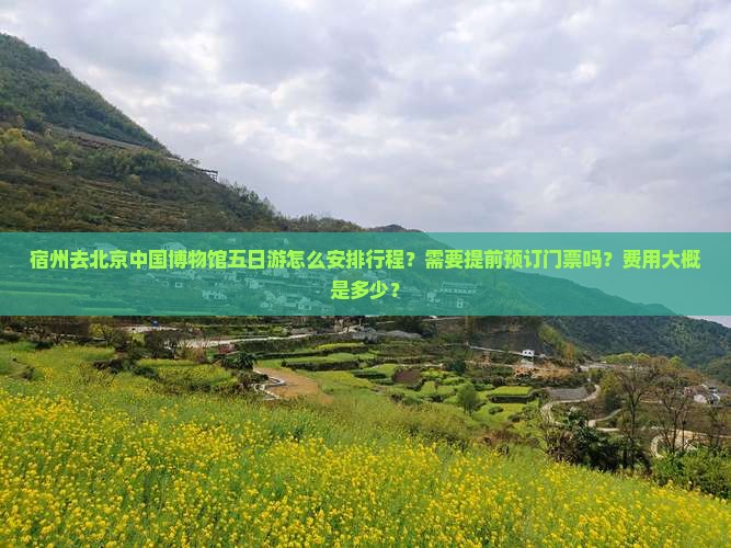 宿州去北京中国博物馆五日游怎么安排行程？需要提前预订门票吗？费用大概是多少？