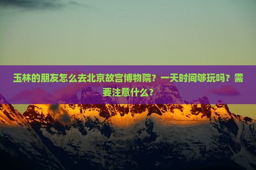 玉林的朋友怎么去北京故宫博物院？一天时间够玩吗？需要注意什么？