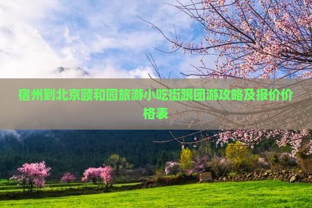 宿州到北京颐和园旅游小吃街跟团游攻略及报价价格表
