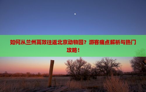 如何从兰州高效往返北京动物园？游客痛点解析与热门攻略！
