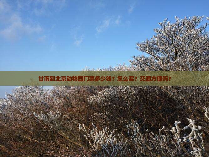 甘南到北京动物园门票多少钱？怎么买？交通方便吗？