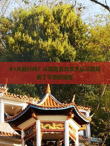 #1天能行吗？从信阳去北京天坛公园玩爽了不累的秘密