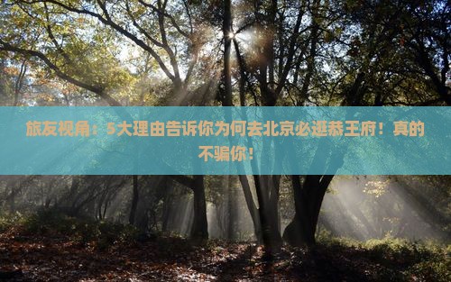 旅友视角：5大理由告诉你为何去北京必逛恭王府！真的不骗你！