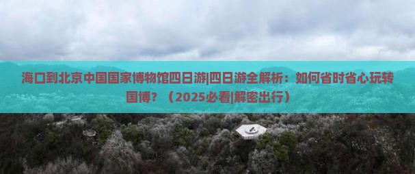 海口到北京中国国家博物馆四日游