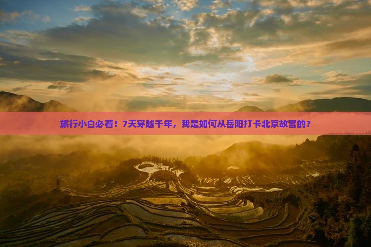 旅行小白必看！7天穿越千年，我是如何从岳阳打卡北京故宫的？
