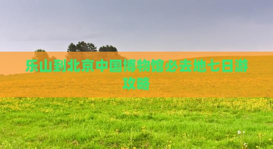 乐山到北京中国博物馆必去地七日游攻略