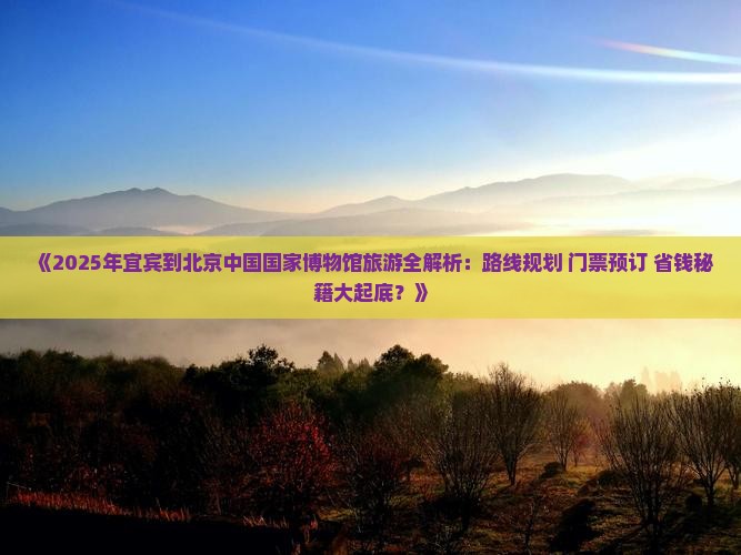 宜宾到北京中国国家博物馆攻略