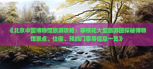 《北京中国博物馆旅游攻略：攀枝花大型旅游团探秘博物馆景点、住宿、预约门票等信息一览》