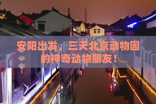 安阳出发，三天北京动物园的神奇动物朋友！