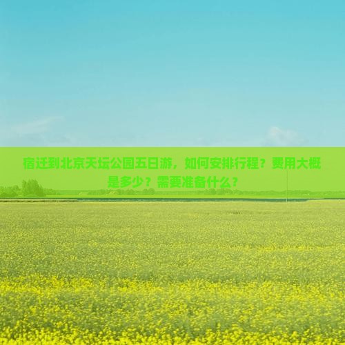 宿迁到北京天坛公园五日游，如何安排行程？费用大概是多少？需要准备什么？