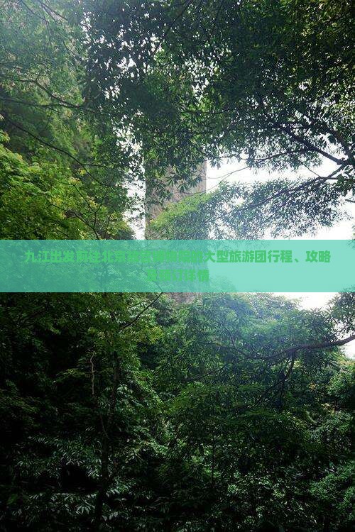 九江出发前往北京故宫博物院的大型旅游团行程、攻略及预订详情